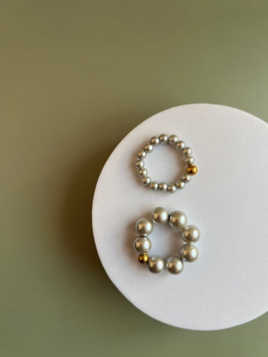 Kit anillos Alejandra  - Plateado